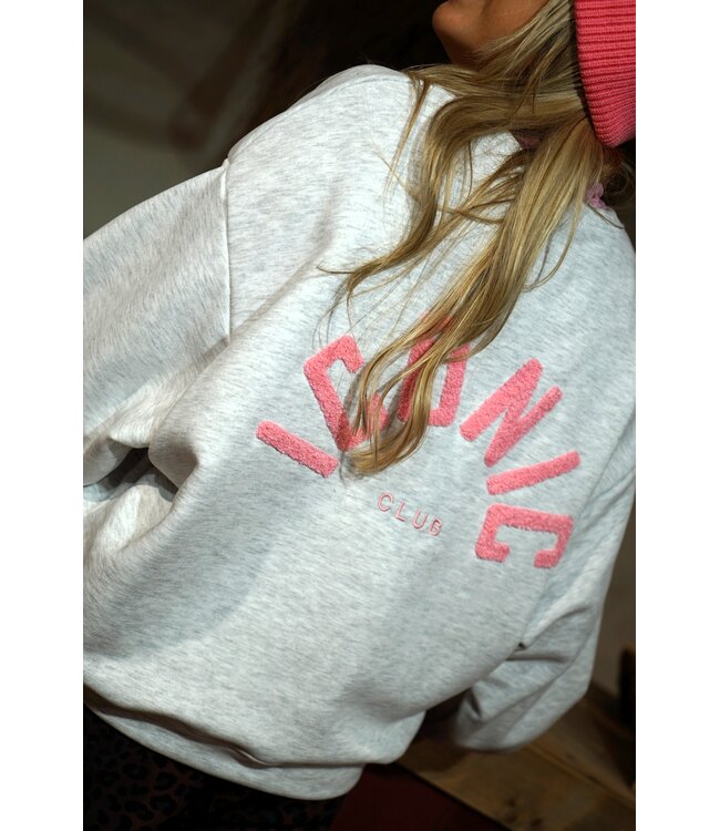 ICONIC SWEATER GRIJS ROZE