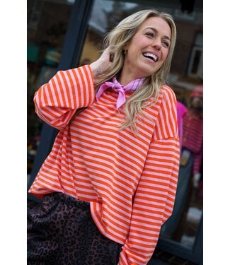 STREEP TOP SAAR ORANJE ROZE