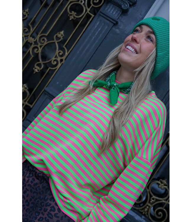 STREEP TOP KIM ROZE LICHTGROEN