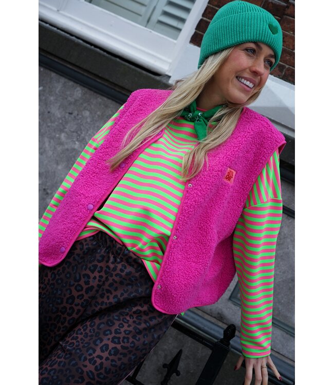 STREEP TOP KIM ROZE GIFGROEN