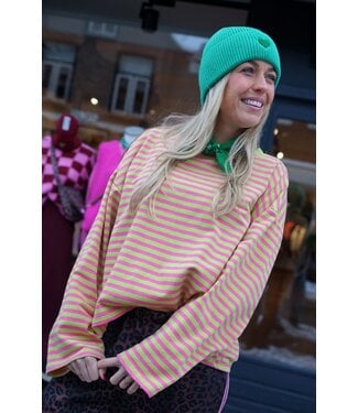 STREEP TOP SAAR ROZE GROEN