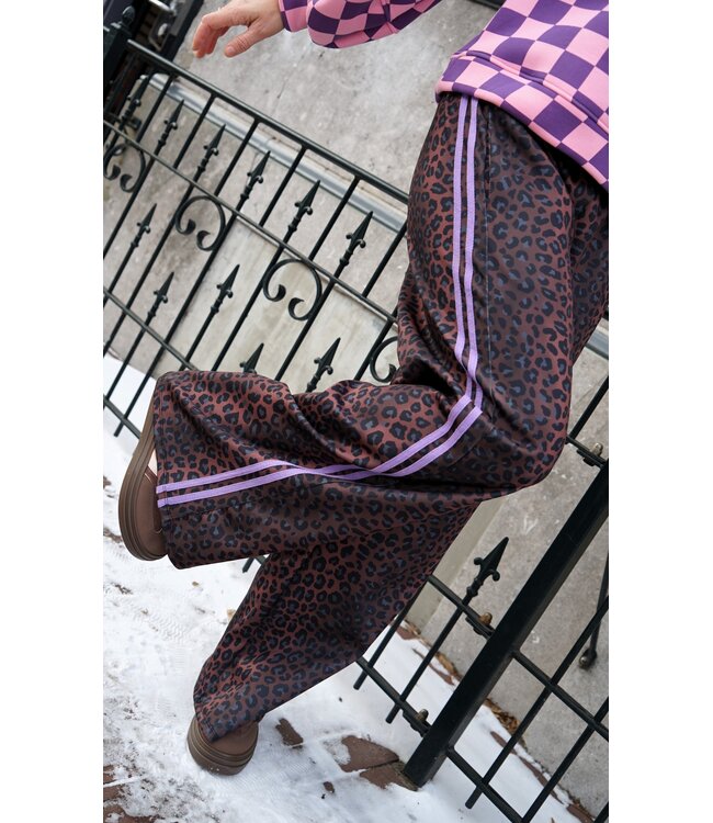 LEOPARD BROEK LILA