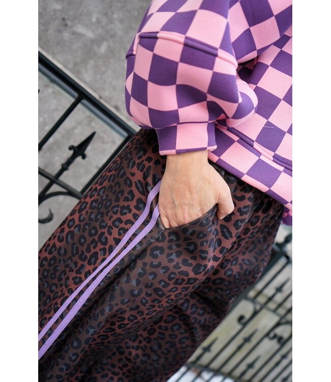 LEOPARD BROEK LILA