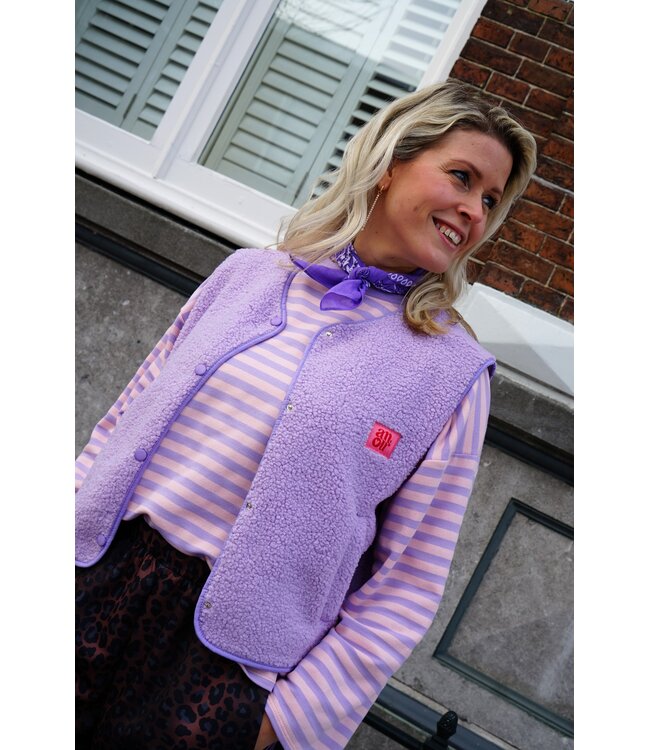 TEDDY GILET AMOUR LILA