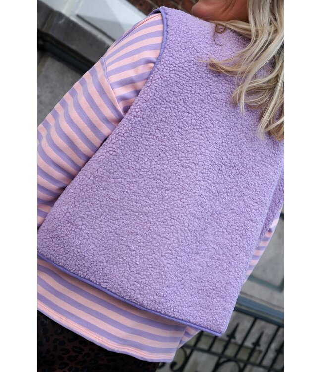 TEDDY GILET AMOUR LILA