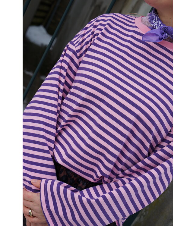 STREEP TOP SAAR PAARS ROZE