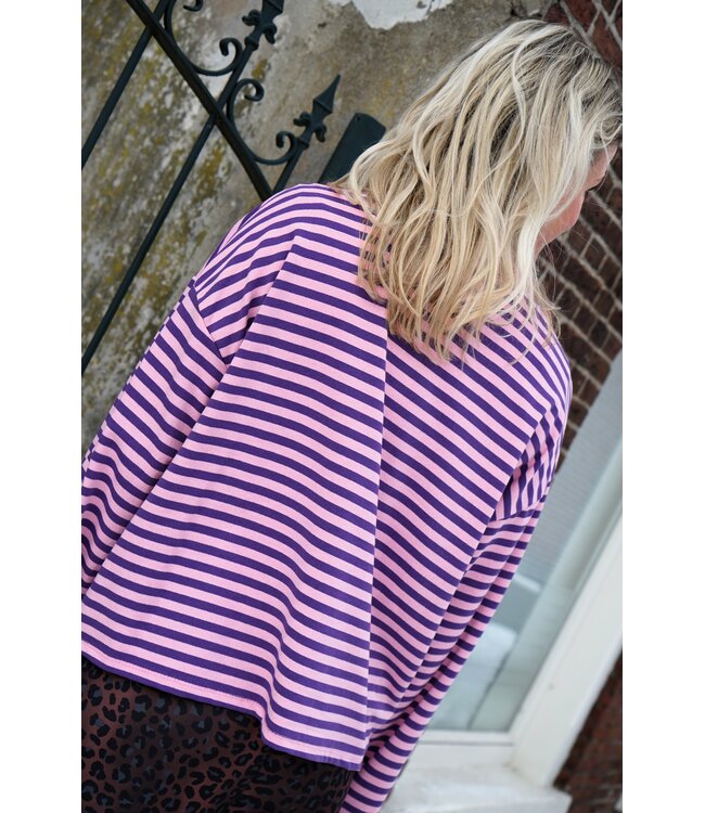 STREEP TOP SAAR PAARS ROZE