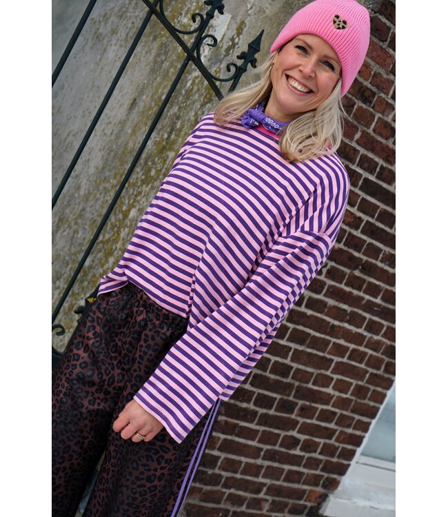 STREEP TOP SAAR PAARS FUCHSIA