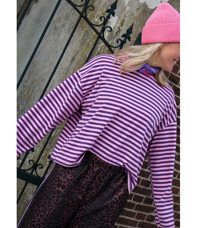 STREEP TOP SAAR PAARS FUCHSIA