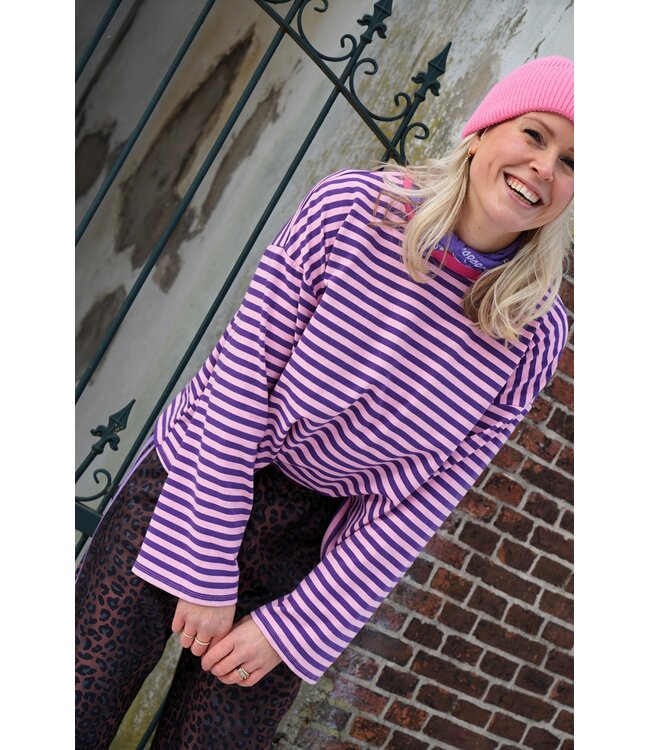 STREEP TOP SAAR PAARS FUCHSIA