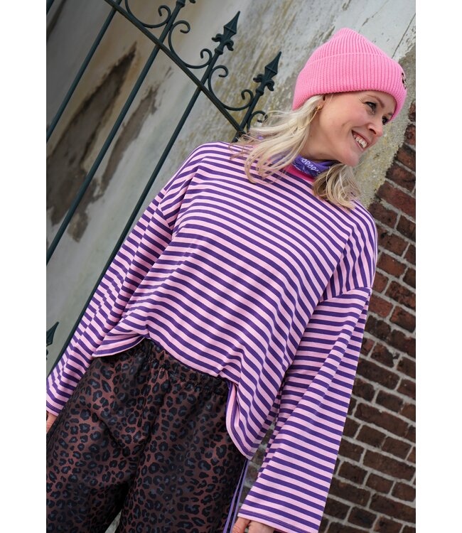 STREEP TOP SAAR PAARS FUCHSIA