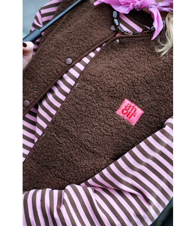 TEDDY GILET AMOUR BRUIN