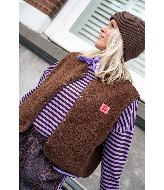 TEDDY GILET AMOUR BRUIN