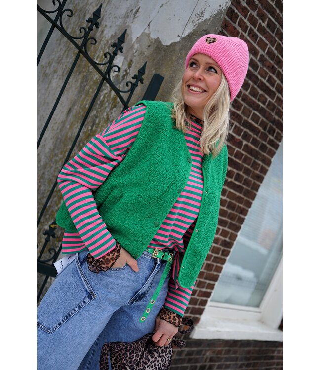 TEDDY GILET AMOUR GROEN