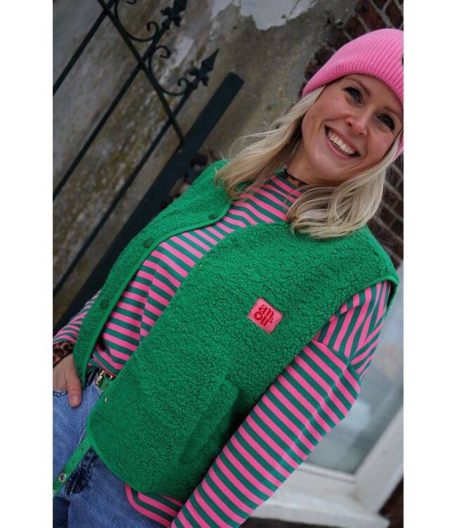 TEDDY GILET AMOUR GROEN