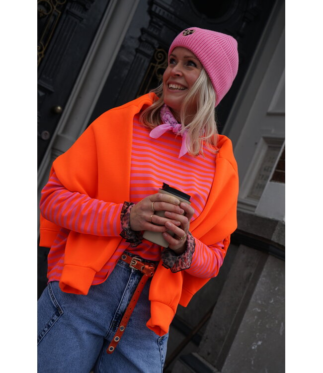 STREEP TOP KIM ROZE ORANJE