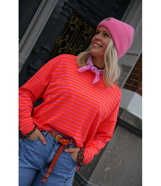 STREEP TOP KIM ROZE ORANJE
