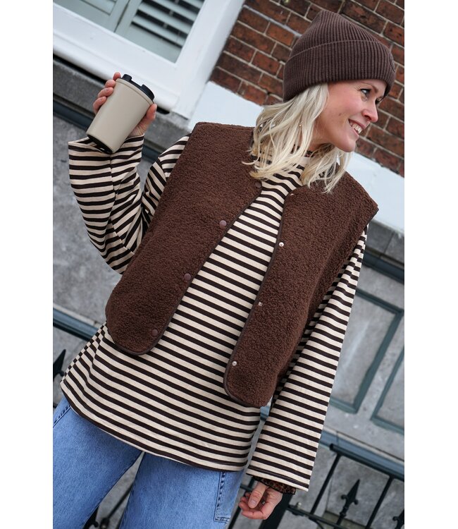 TEDDY GILET BRUIN