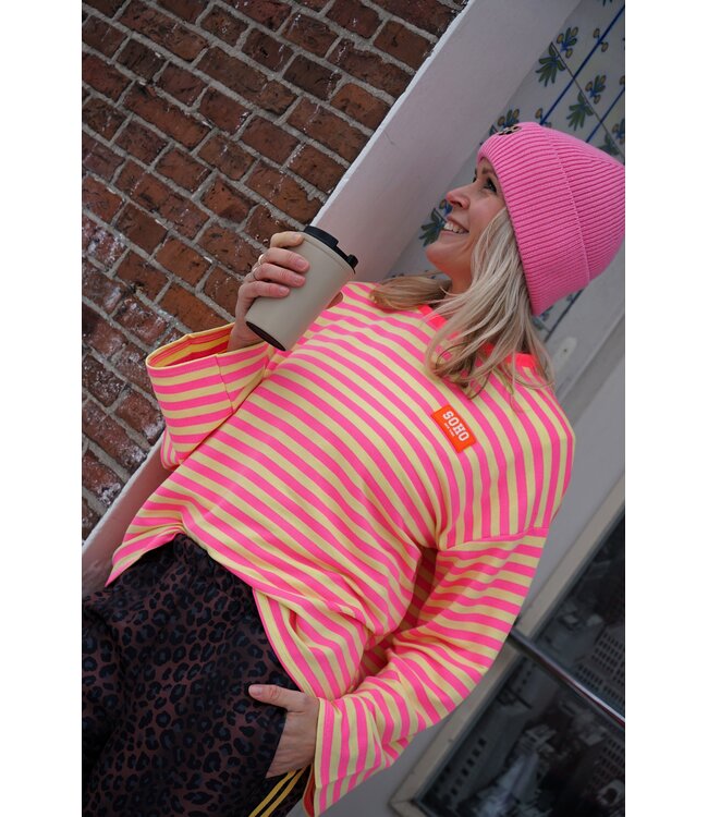 STREEP TOP LIV SOHO ROZE GEEL