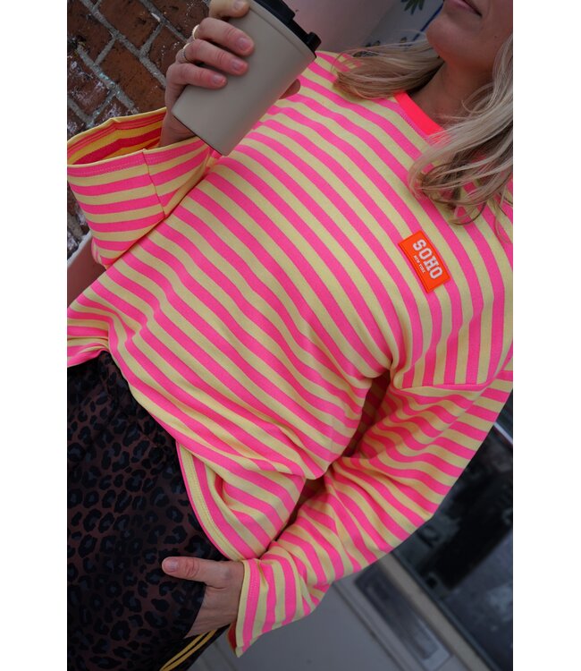 STREEP TOP LIV SOHO ROZE GEEL