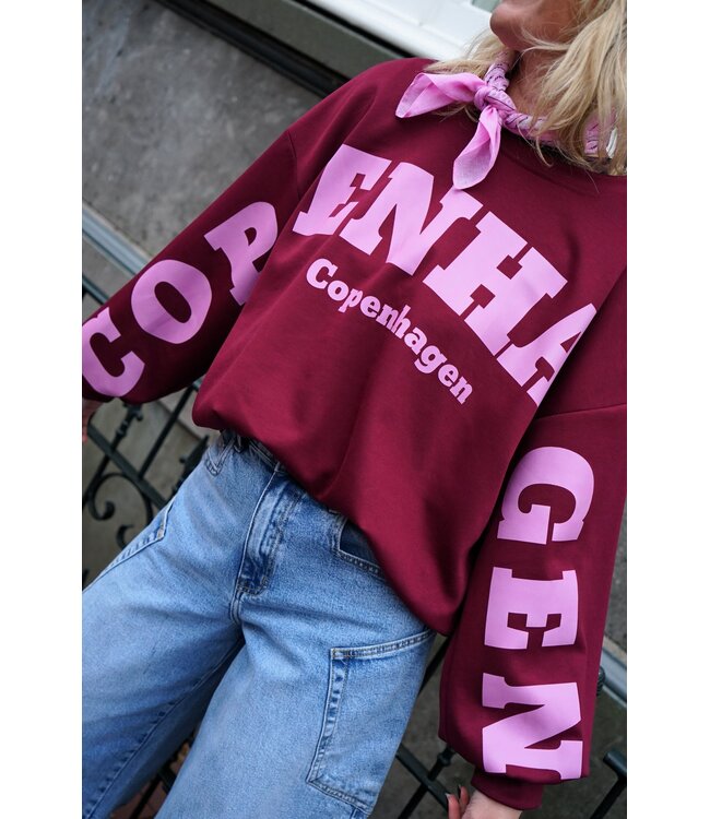 SWEATER COPENHAGEN BRUGUNDY ROZE