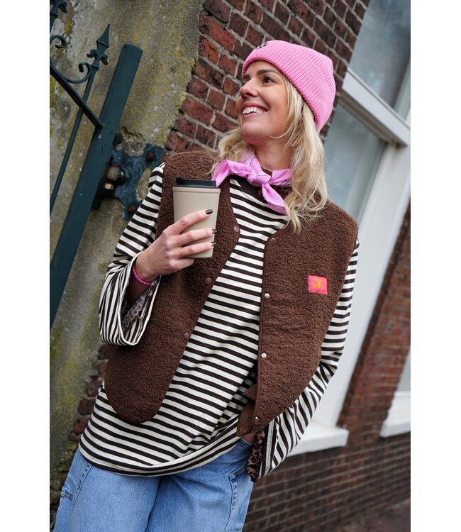 STREEP TOP BO BRUIN ECRU