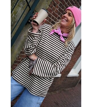 STREEP TOP BO BRUIN ECRU