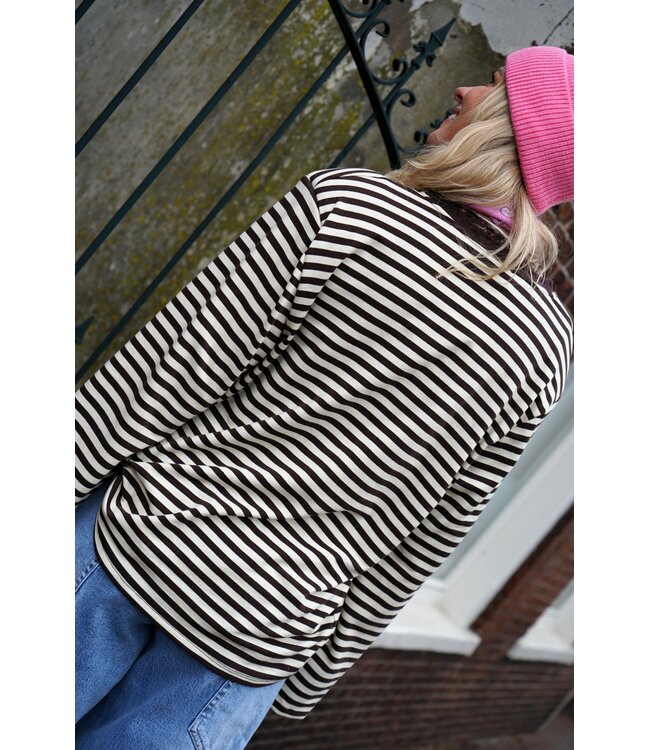 STREEP TOP BO BRUIN ECRU