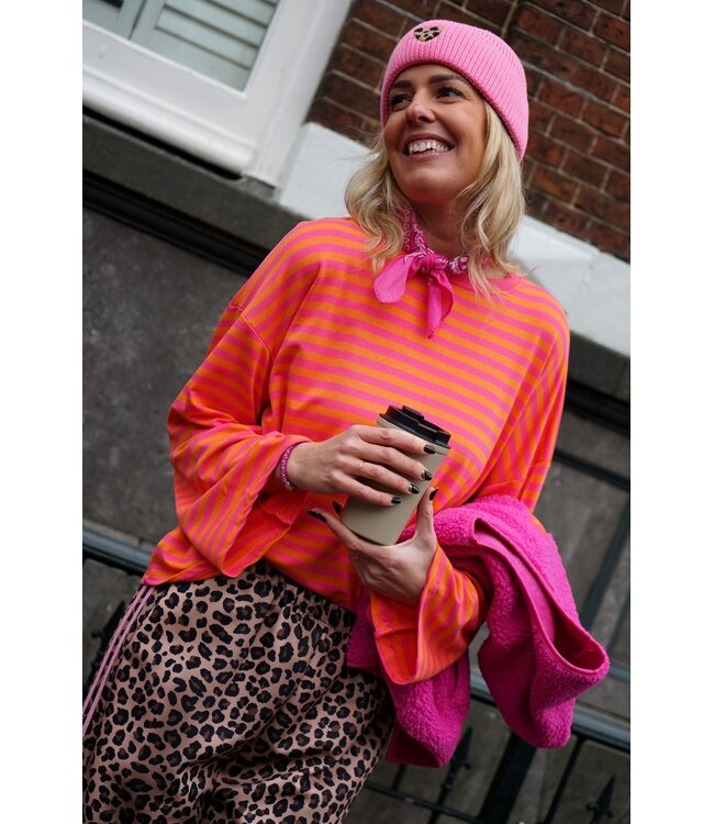 STREEP TOP FIEN FUCHSIA ORANJE