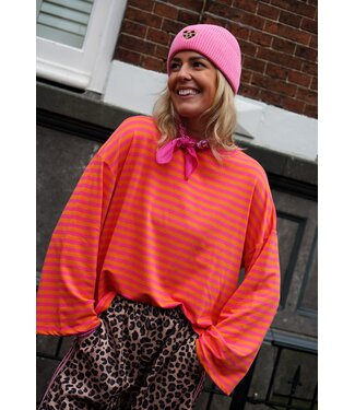 STREEP TOP FIEN FUCHSIA ORANJE