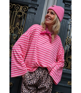 STREEP TOP FIEN ROZE FUCHSIA