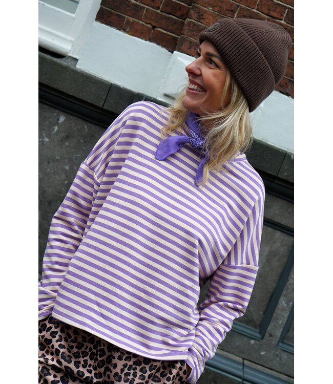 STREEP TOP KIM LILA ECRU