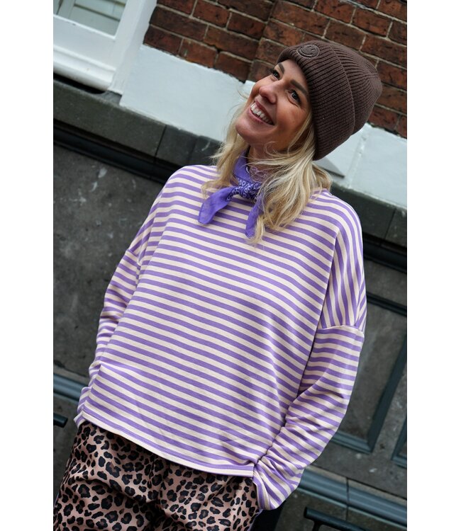 STREEP TOP KIM LILA ECRU