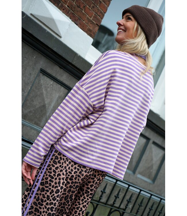 STREEP TOP KIM LILA ECRU