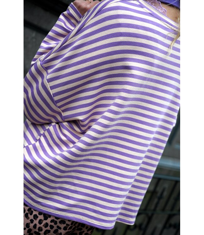 STREEP TOP KIM LILA ECRU