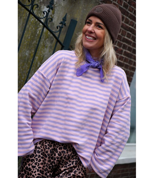 STREEP TOP LIV LILA ROZE