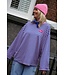 OVERSIZED STREEP TOP ROZE BLAUW