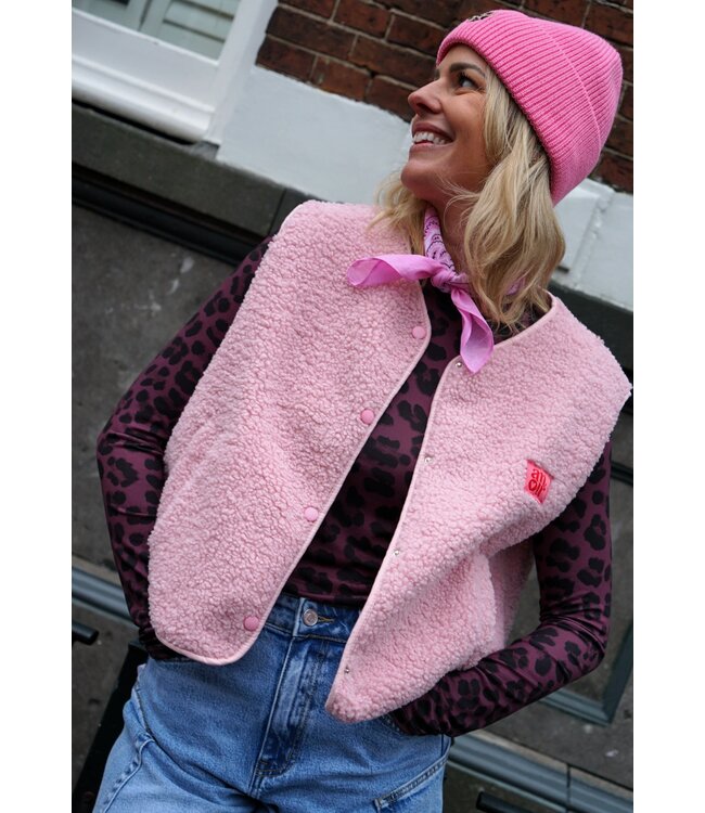 LEOPARD TOP AUBERGINE