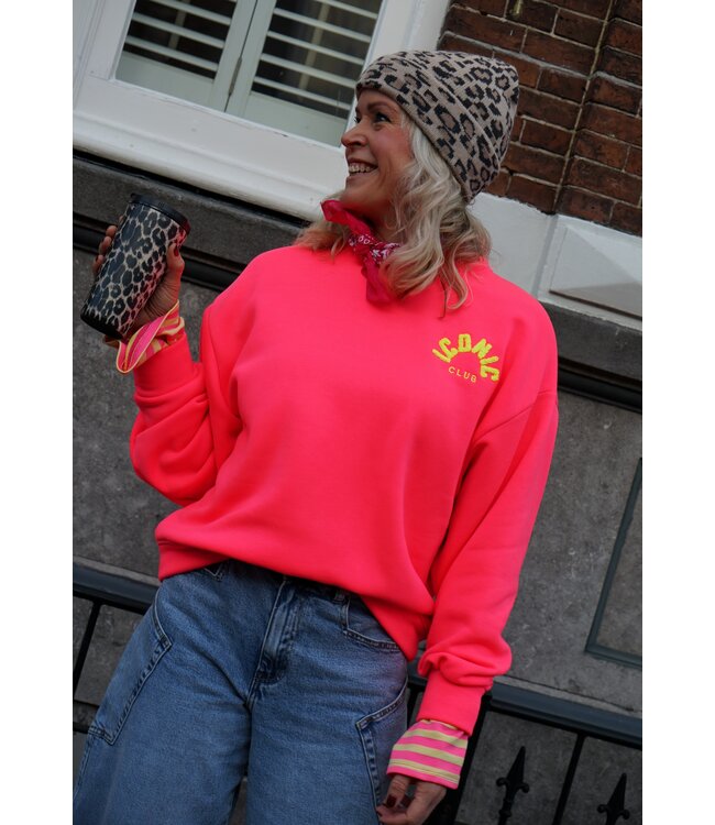 ICONIC SWEATER NEON ROZE GEEL