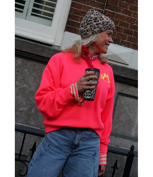 ICONIC SWEATER NEON ROZE GEEL