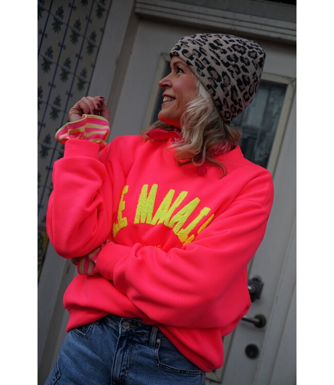 SWEATER LE MARAIS NEON ROZE GEEL
