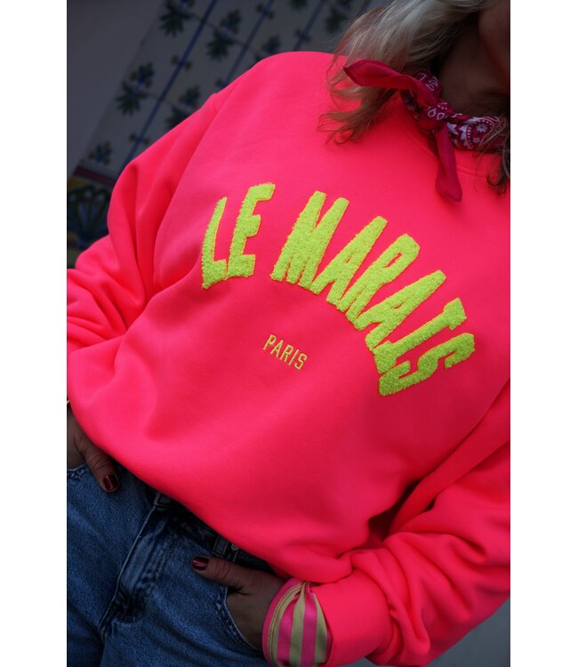 SWEATER LE MARAIS ROZE GEEL