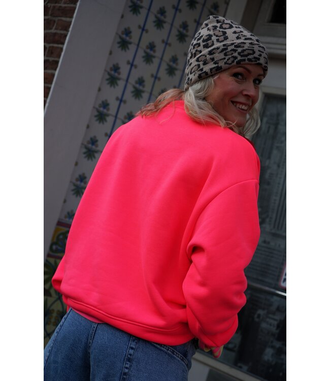 SWEATER LE MARAIS NEON ROZE GEEL