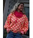 SWEATER GEBLOKT GEEL ROZE