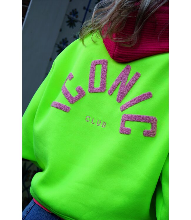 ICONIC SWEATER NEON GROEN ROZE