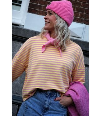 STREEP TOP KIM GEEL ROZE