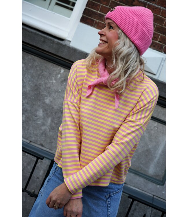 STREEP TOP KIM GEEL ROZE