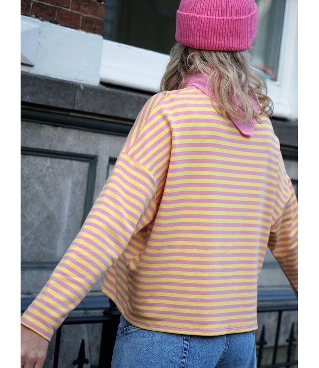 STREEP TOP KIM GEEL ROZE