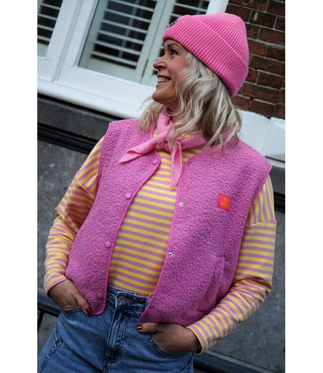 STREEP TOP KIM GEEL ROZE