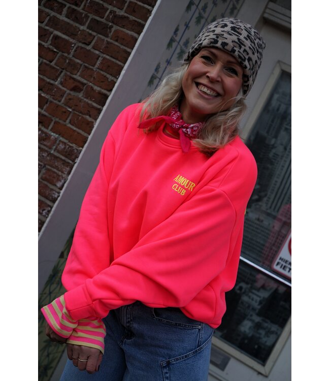SWEATER AMOUR CLUB ROZE GEEL